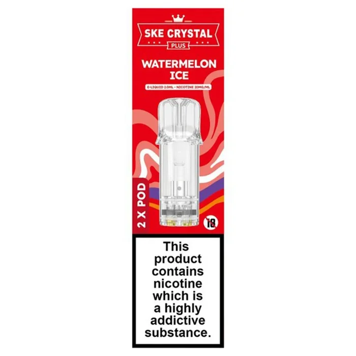 Watermelon Ice Crystal Plus Prefilled Pods by SKE Crystal Bar