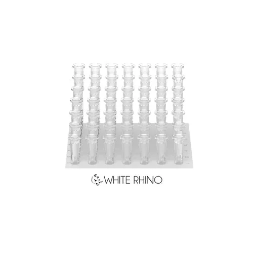 White Rhino 19/14 Glass On Glass Downstem 7 Sizes (49 Count Display)