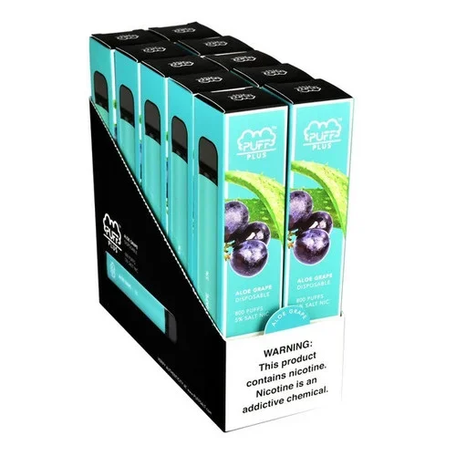 Wholesale Puff Bar Plus- Box of 10 – No Maintenance – Up to 800+ Puffs – Internal Battery: 550mAh