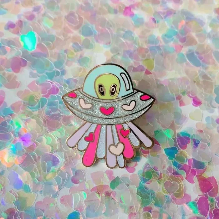 Wildflower Co. Enamel Pin – UFO Alien