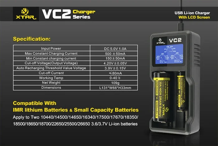Xtar VC2 Battery Charger