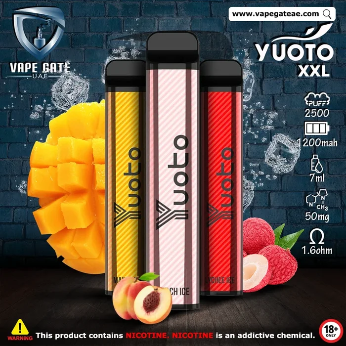 YUOTO XXL DISPOSABLE VAPE KIT 2500 PUFFS 1200MAH