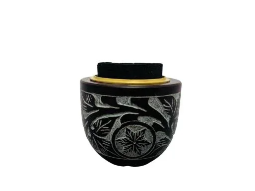 ZenN – Burgundy Leaf And Flower With Brass Jali Charcoal Burner