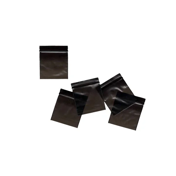 Zipper Branded 40mm x 40mm Black Bags