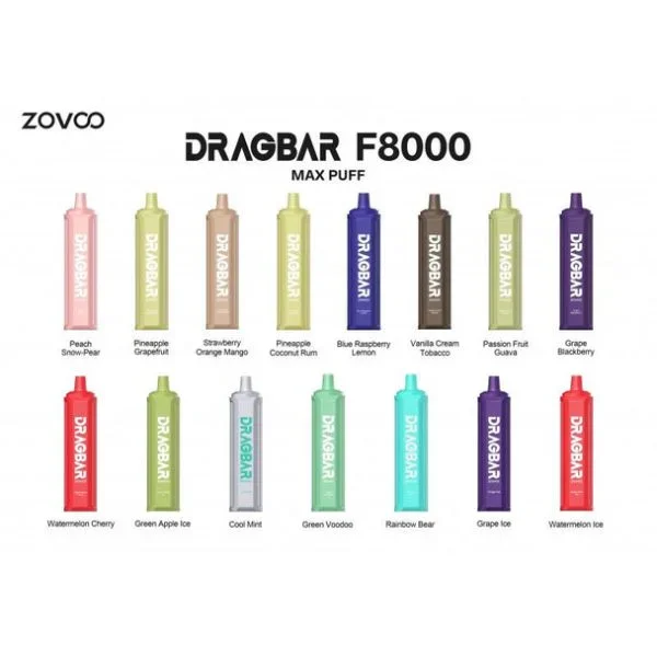 Zovoo Drag Bar F8000 8000 Puffs Rechargeable Vape Disposable 16mL